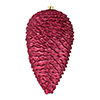 Photograph of 10" Berry Red Matte Glitter Pinecone 2/B