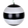 Photograph of 6" Black-White Striped Pearl Ball 4/Bag