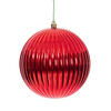 Photograph of 6" Red Shiny Lined Ball Ornament 4/Bg