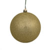 Photograph of 4" Champagne Glitter Ball Drilled 6/Bag