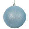 Photograph of 4" Baby Blue Glitter Ball Drilled 6/Bag