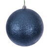 Photograph of 4.75" Denim Blue Glitter Ball Drilled 4/