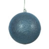 Photograph of 6" Sea Blue Glitter Ball Drilled 4/Bag