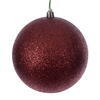 Photograph of 4.75" Crimson Red Glitter Ball Drilled 4