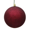 Photograph of 3" Burgundy Glitter Ball Drilled 12/Bag