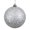 Photograph of 4" Silver Sequin Ball Drilled 6/Bag