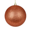 Photograph of 4" Coral Glitter Ball Drilled 6/Bag