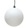 Photograph of 4" White Glitter Ball Drilled 6/Bag