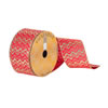 Photograph of 2.5"x10yd Red/Gold Glitter Waves Dupion