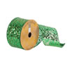 Photograph of 2.5"x10yd Green Sequin Woven Dupion