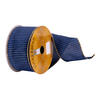 Photograph of 2.5"x10yd Dark Blue/Gold Stripe Ribbon