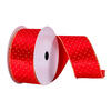 Photograph of 2.5"x10yd Red with Gold dots Ribbon