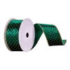 Photograph of 2.5"x10yd Green with Gold dots Ribbon