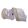 Photograph of 4"x5yd Silver with Gold Embroider Ribbon