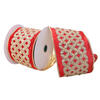 Photograph of 4"x5yd Red with Gold Jeweled Ribbon