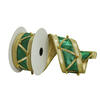 Photograph of 2.5"x5yd Green/Gold Nut Cracker Ribbon