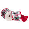 Photograph of 4"x10yd White/Red/Green Plaid Ribbon