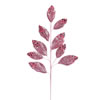 Photograph of 29" Pink Glitter Leaf Spray 6/Bg