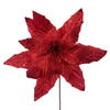 Photograph of 14" Red Glitter Poinsettia Stem 6/Bag