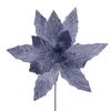 Photograph of 14" Pewter Glitter Poinsettia Stem 6/Bag