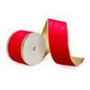 Photograph of 2.5"x10yd Red Shiny Velvet Gold Trim