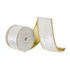 Photograph of 2.5"x10yd Ivory Shiny Velvet Gold Trim