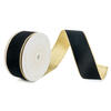 Photograph of 2.5"x10yd Black Velvet Gold Trim/Backing