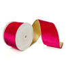 Photograph of 4"x10yd Hot Pink Shiny Velvet Gold Trim