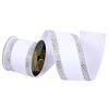 Photograph of 4"x5yd White Velvet Silver Jewel Trim