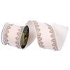 Photograph of 4"x5yd Ivory Velvt Chmp Pearl Jewel Trim