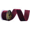 Photograph of 2.5"x10yd Burgundy Velvet Dupion Ribbon