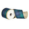 Photograph of 4"x10yd Green Plaid Metallic Ribbon