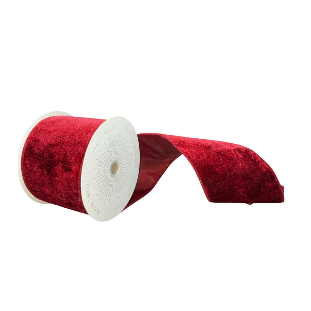 QTX17775 - Plush Wine Velvet Wired Ribbon | Vickerman