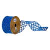 Photograph of 2.5"X10Y Blue Glitter Sequin Net Ribbon