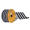 Photograph of 2.5"X10Y Black Velvet White Stripe Rbbon