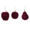 Photograph of 3.5"-4.5" Burgundy Beaded Fruit 3/Assort