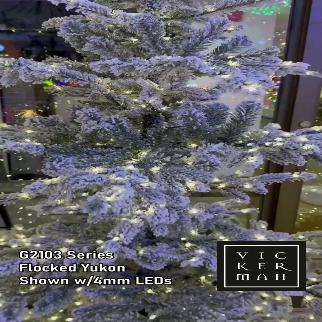 G210381LED - Flocked Yukon Display Christmas Tree