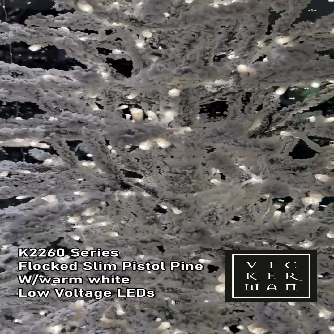 K226076LED - Flocked Slim Pistol Pine Christmas Tree