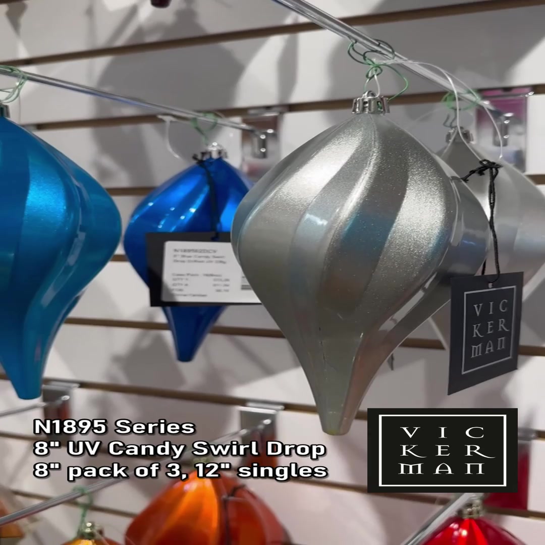 N189503DCV - Candy Swirl Drop UV Drop Ornament | Vickerman