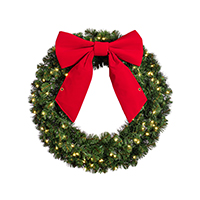 Red 18in Bow on 36in Wreath